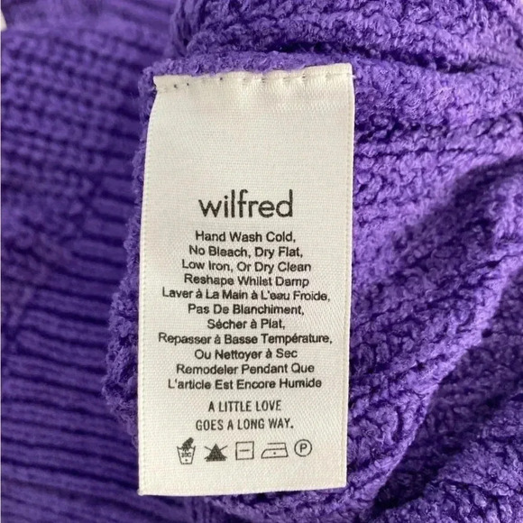 Wilfred Aritzia Astrial Purple Pullover Knit Sweater Size S Crewneck Casual - Picture 7 of 8